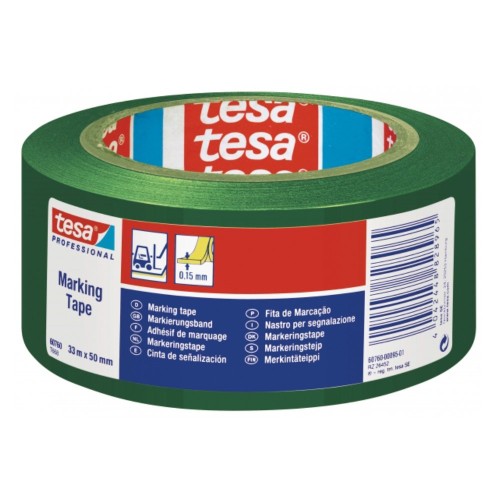 Banda adeziva de marcare Tesa, verde, 50 mm x 33 m