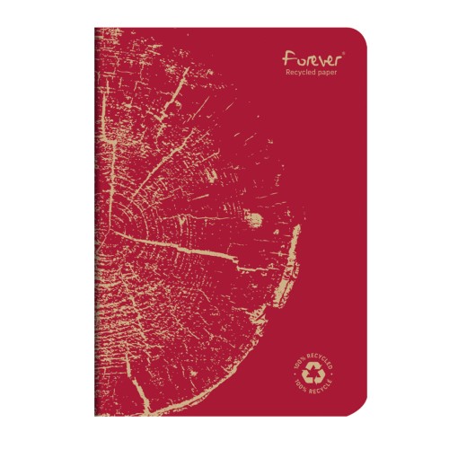 Caiet capsat A5 Forever Clairefontaine, 48 file, dictando hartie reciclata, caramiziu