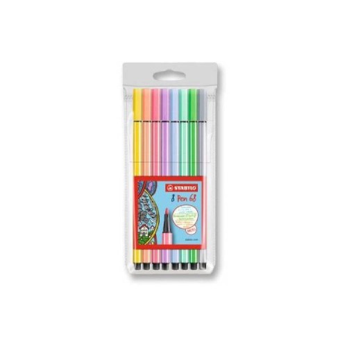 Carioca Stabilo Pen, varf 1 mm, 8 culori pastelate/blister