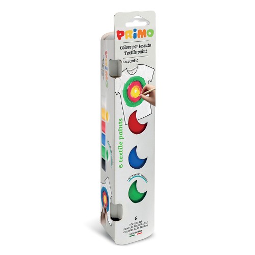 Vopsea acrilica pentru textile Morocolor Primo, 6 culori x 25 ml