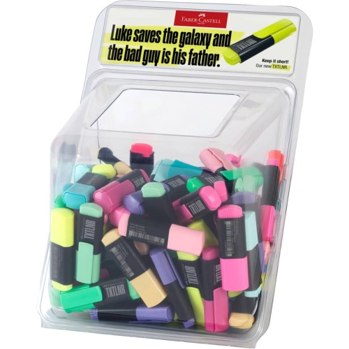 DISPLAY 100 BUC TEXTMARKER MINI SUPERFLUORESCENT SI PASTEL FABER-CASTELL