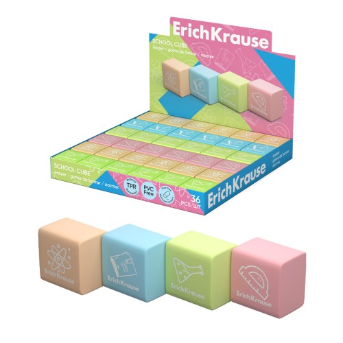 Radiera ErichKrause cube pastel, fara praf