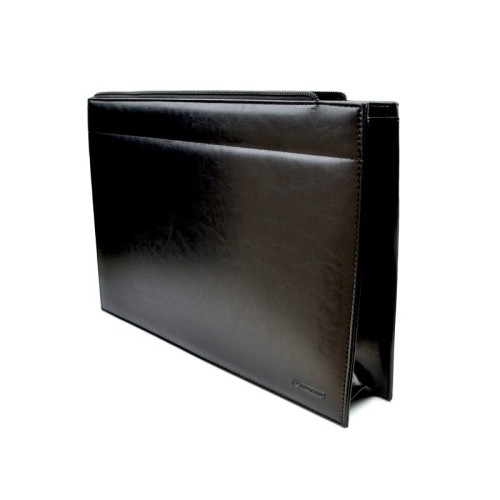 Mapa A4 Fraga premium imitatie piele, extensibila 8cm cu fermoar, negru