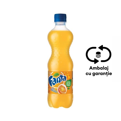 Bautura racoritoare carbogazoasa Fanta portocale, 0.5 l, 12 bucati/bax, eticheta SGR