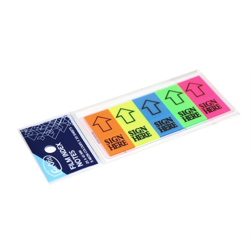 Index plastic Forofis 45 x 25 mm, 5 x 20 file/set, culori neon