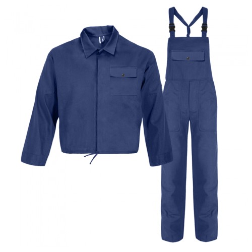 Costum salopeta pieptar, bumbac 260 g/mp, bleumarin, marime 52
