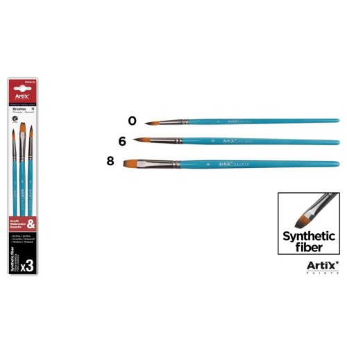 Set 3 pensule Artix, numarul 0, 6, 8