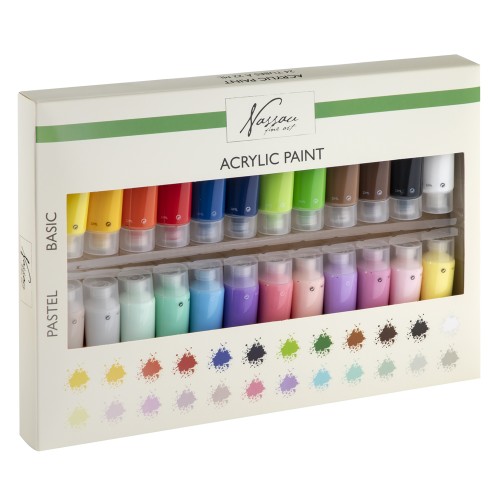 Set culori acrilice Nassau, 24 culori, 22 ml